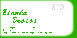 bianka drotos business card